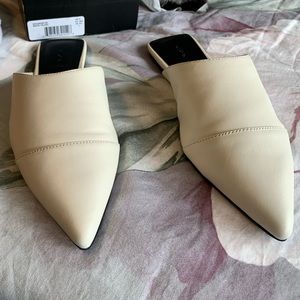 Leather dressy flats/mules by Who What Wear